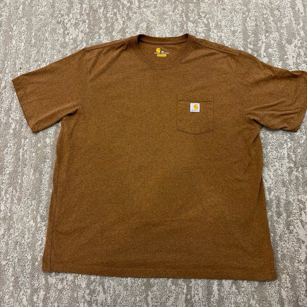Carhartt K87 Men’s Dark Brown Workwear Pocket T-Shirt Size 2XL Original Fit